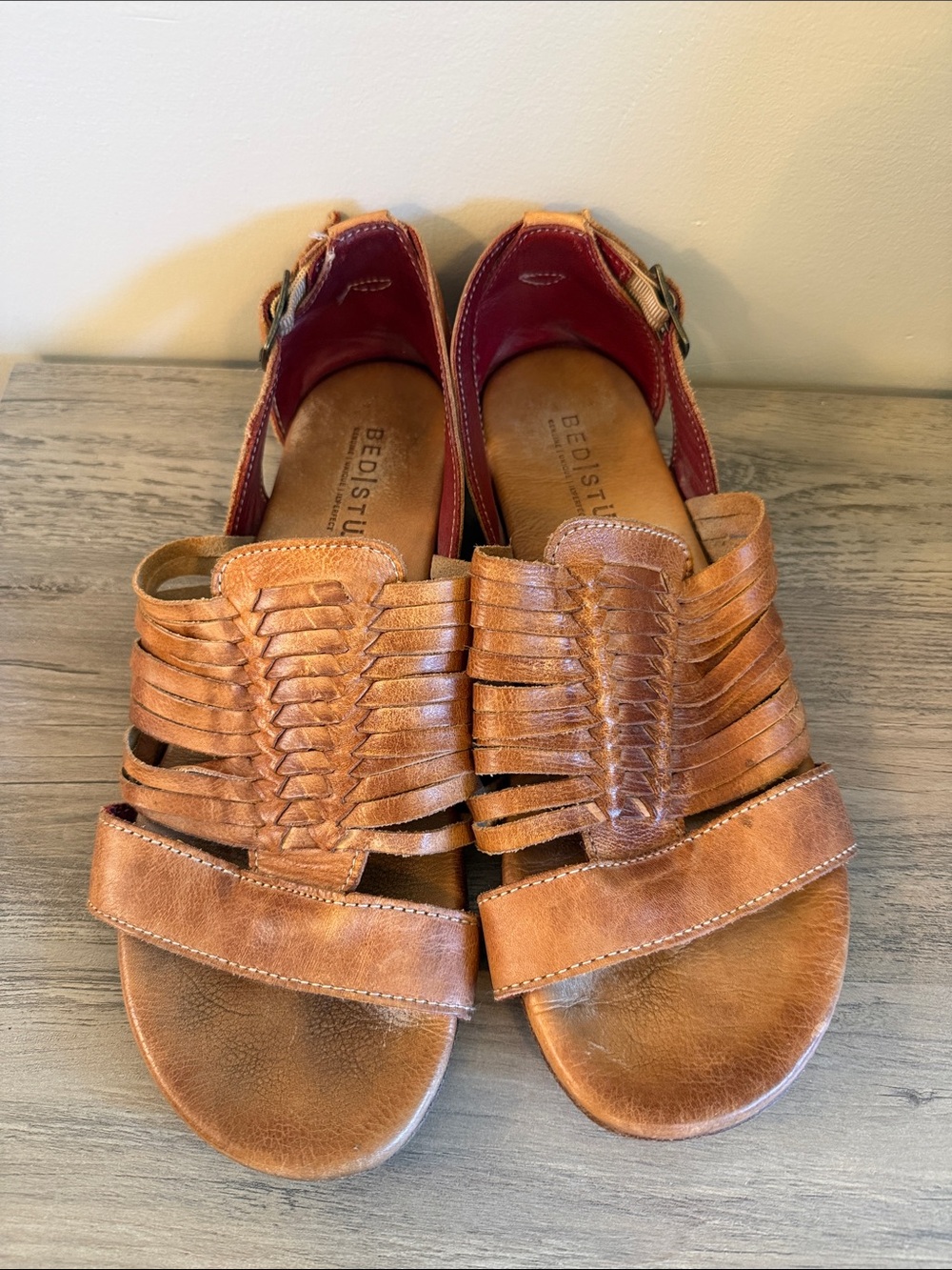BED|STU Tan Woven Leather Sandals 9.0 - Picture 3 of 8